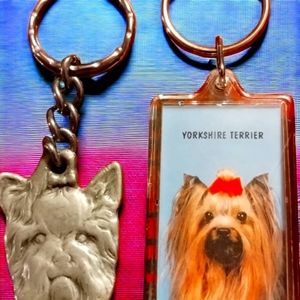 Gorgeous vintage Yorkshire terrier keychains